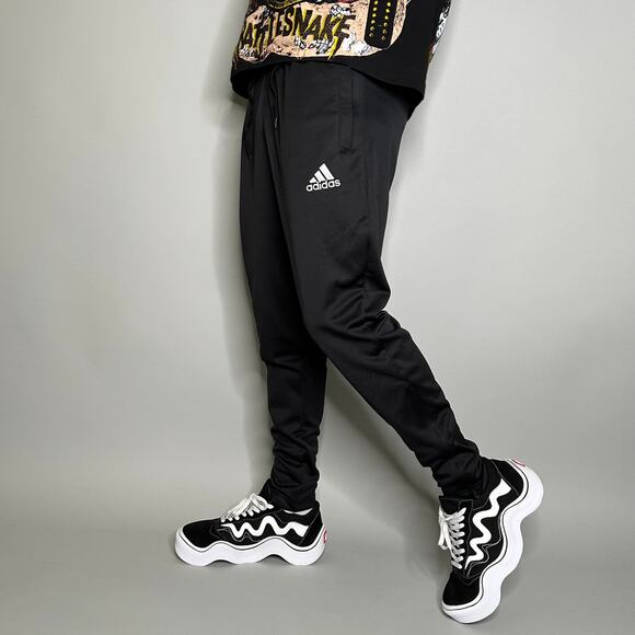 adidas Other - Vintage Y2K Adidas Joggers Mens M Soccer Style Slim Fit Jet Black Sweatpants